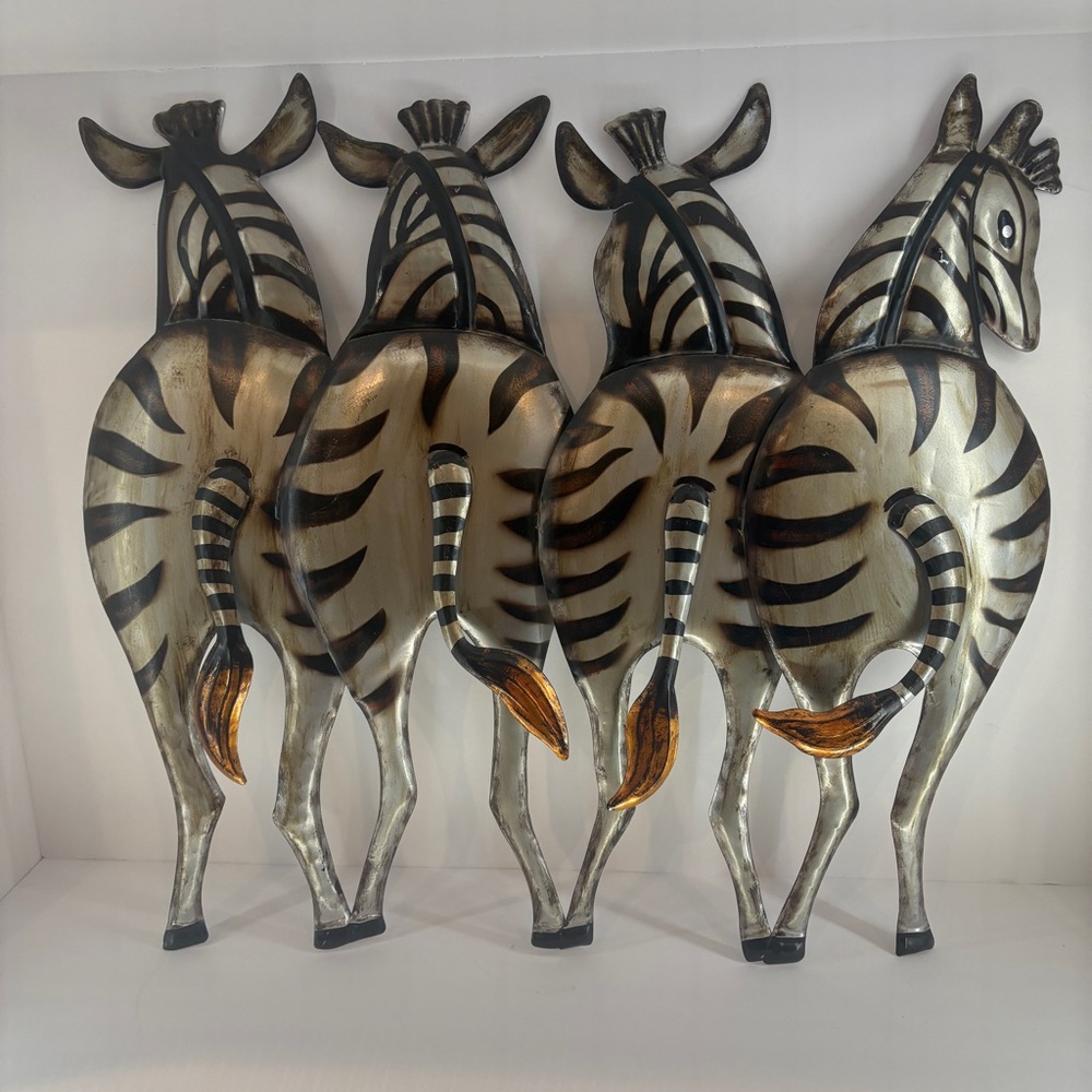 2013 Zebra 3D Embossed Wall Art Hanging 22” X 19-1/2” X 1” Safari/African Decor